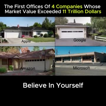 The first offices of 4 companies whose market value exceeded 11 trillion dollars