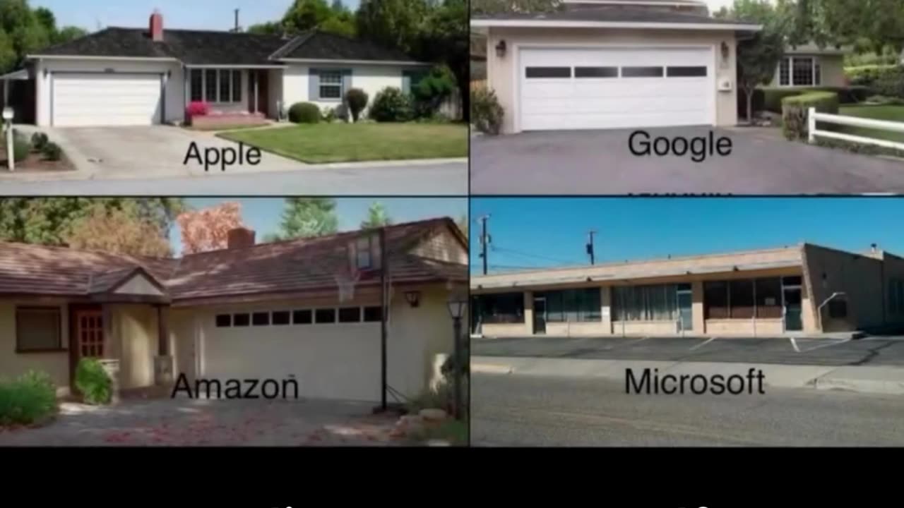 The first offices of 4 companies whose market value exceeded 11 trillion dollars