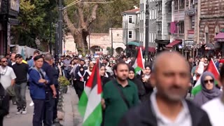 Rival rallies remember Oct. 7 attack, back Palestinians in Gaza