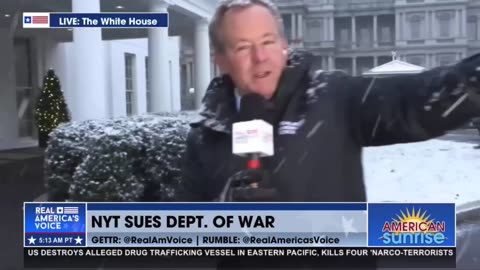 'I may need bail money': MAGA reporter loses it making snow angels on White House lawn