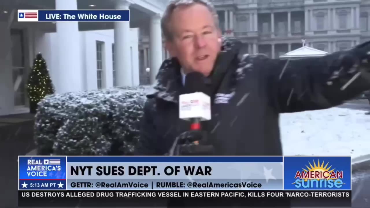 'I may need bail money': MAGA reporter loses it making snow angels on White House lawn