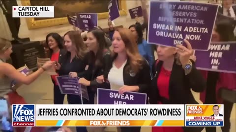 Dems BOO reporter as Jeffries pressed on party's Capitol Hill 'stunts'
