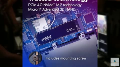 Crucial P3 Plus 1TB PCIe Gen4 3D NAND NVMe M.2 SSD, up to 5000MB/s - CT1000P3PSS