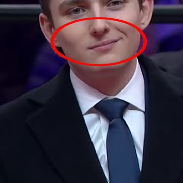 Barron Trump's smiling lips.