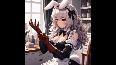 ASMR - Bunny Maid Shows You Her Gloves [f4a] [covering your mouth] [face touching]
