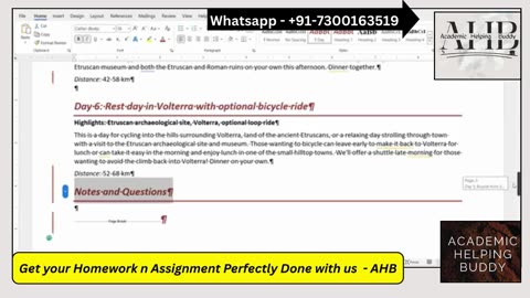 Word Ch 3 Advanced Project 3-7 | Italy Tour Itinerary | SIMnet American River Cycling Club Project