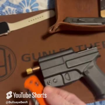 Compact pistol EDC on 1791 leather gun mat