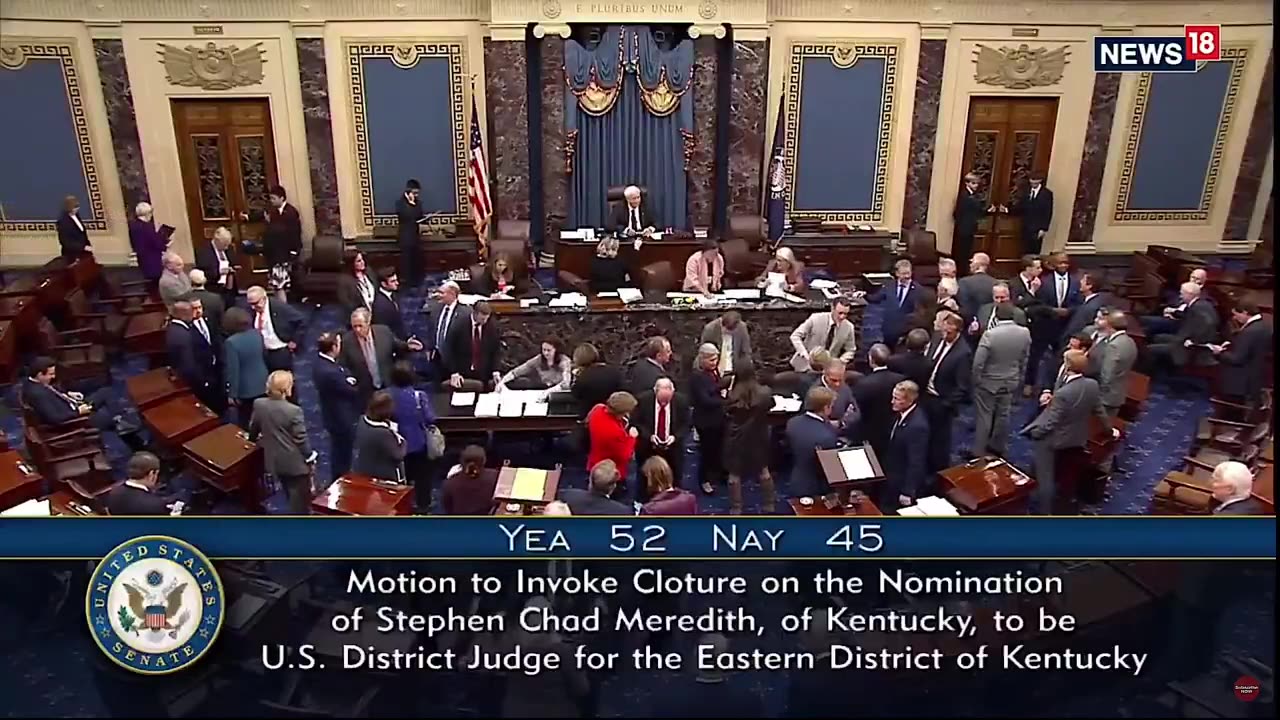 Senate APPROVES Trump nominee Chad Meredith to be U.S. District Judge in Kentucky.