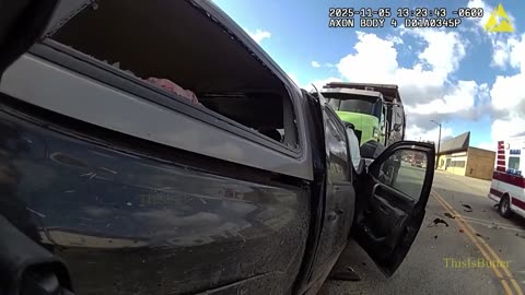 Suspect kills himself when crashing into a garbage truck during brief pursuit