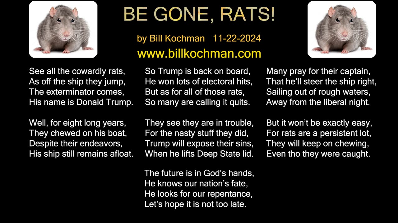 BE GONE, RATS! -- an original song by Bill Kochman.