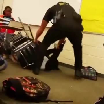 Cop body slams and drags a female student