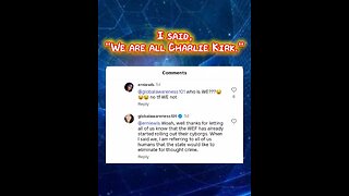 sharing an exchange I had regarding Charlie Kirk that I am personally reading for you