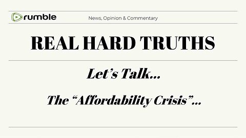 LIVE - Let's Talk about "The Affordability Crisis" - 12/8/25