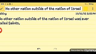 No other nation outside of the nation of Israel was ever called Saints. - GMS - Greatmillstone
