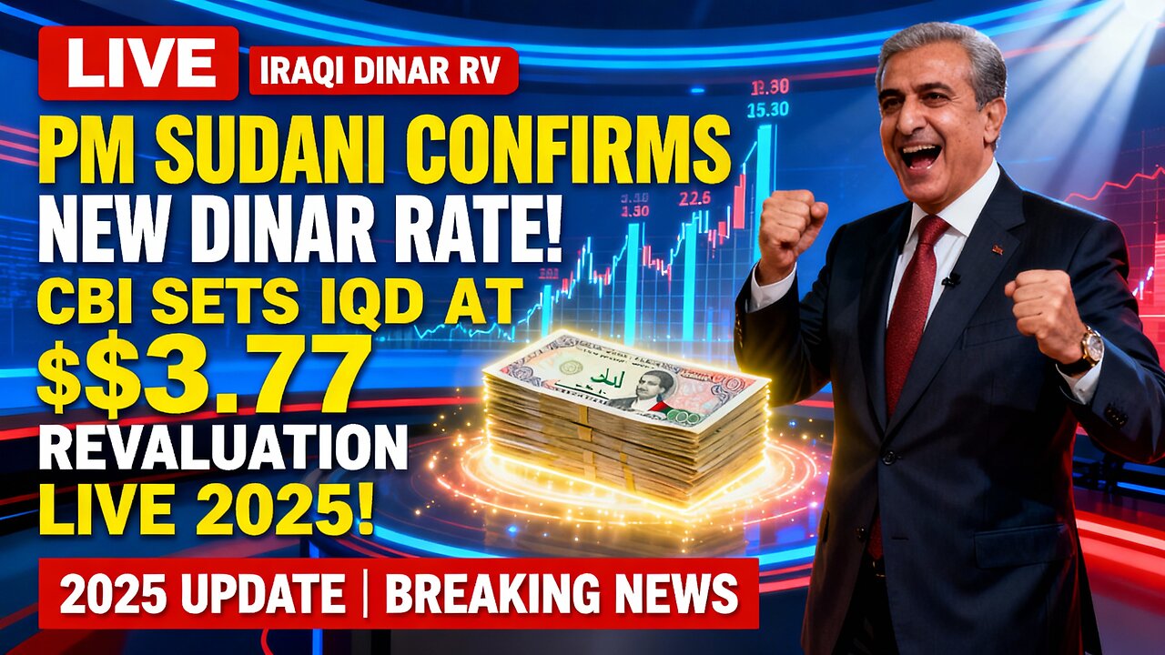 PM Sudani CONFIRMS New Iraqi Dinar Rate! CBI Sets IQD at $3.77 🔥 Revaluation LIVE 2025! 💥 IQD News