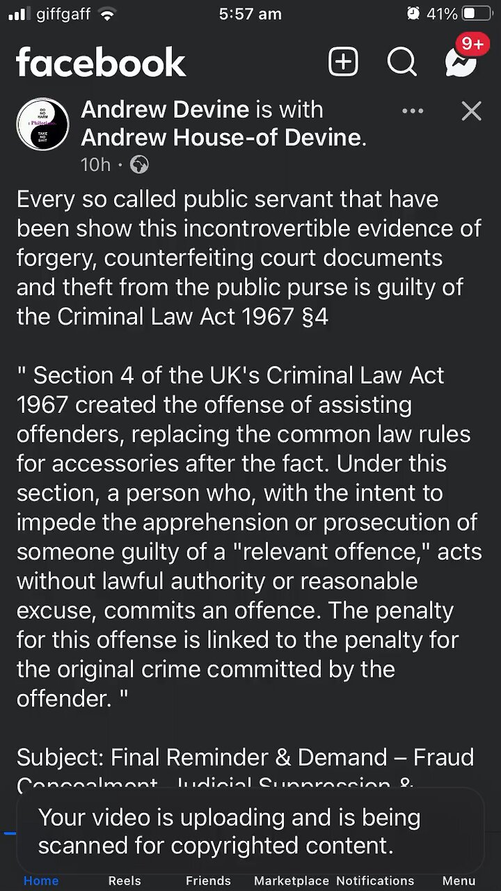 Andrew Devine : Criminal Law Act 1967
