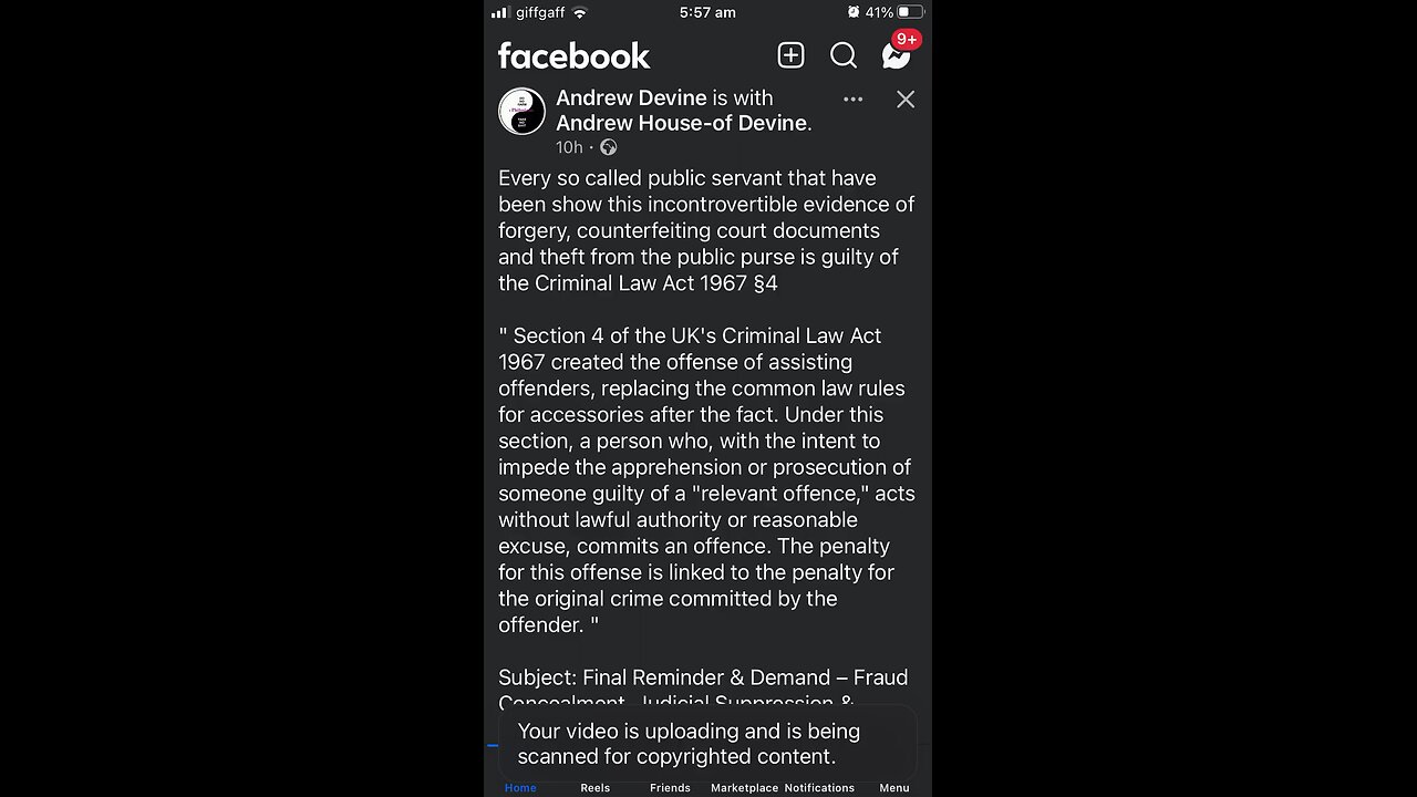 Andrew Devine : Criminal Law Act 1967