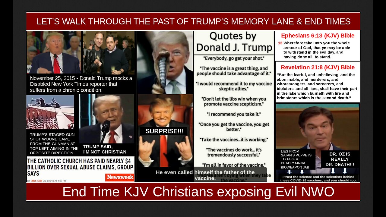 LET’S WALK THROUGH THE PAST OF TRUMP’S MEMORY LANE & END TIMESOF TRUMP’S MEMORY LANE & END TIMES