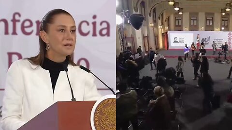 Fuerte sismo mientras Sheinbaum habla en conferencia en México