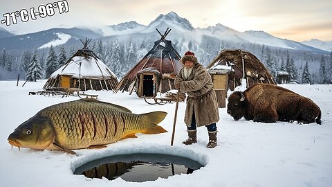 5000kg Ice Fishing Feast in −71°C Yakutia Feeding an Entire Frozen Village Nomad Survival Battle