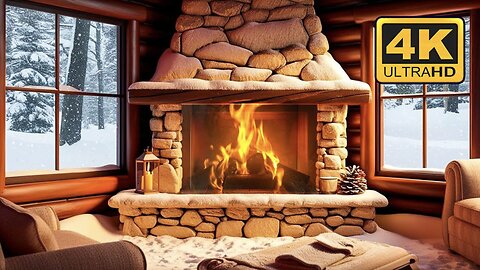 Relaxing Crackling Fireplace Snowing Ambience Nature Sounds