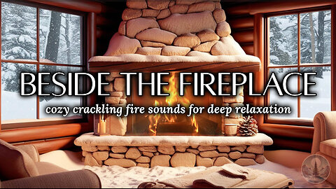 Crackling Fire and Snow Falling | Winter Nature Sounds | Relaxing, Sleep, Meditation, Stress Relief