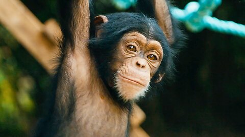 Baby Chimps Learn How To Climb