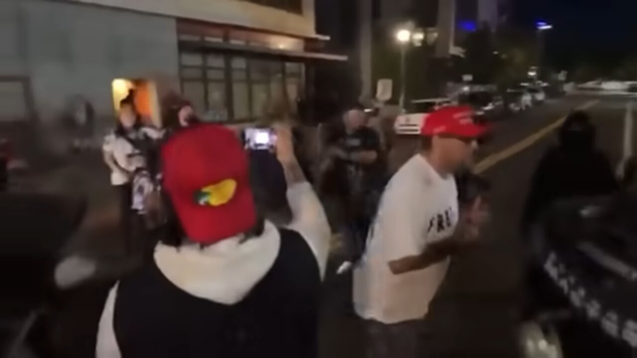 New Footage Shows Republican Influencer Nick Sortor Clashing with Portland Protesters Before Arrest