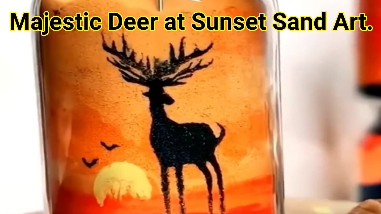 Majestic Deer at Sunset Sand Art.