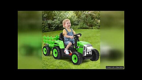 Costzon Ride on Tractor w/Detachable Trailer, 12V Kids' Electric Vehicles w/ 3-Gear-Shift Review