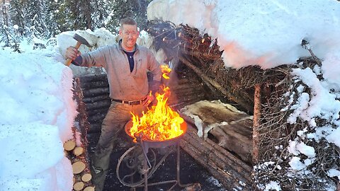 The world is unpredictable Forging a Knife & Survival Camping Alone in the Wilderness