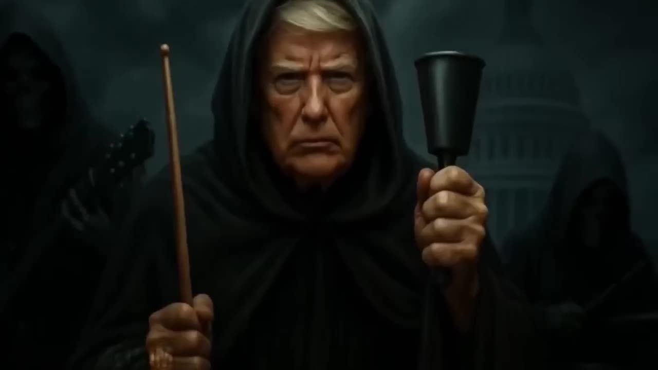 Donald Trump stars in grim reaper-themed AI generated music video.