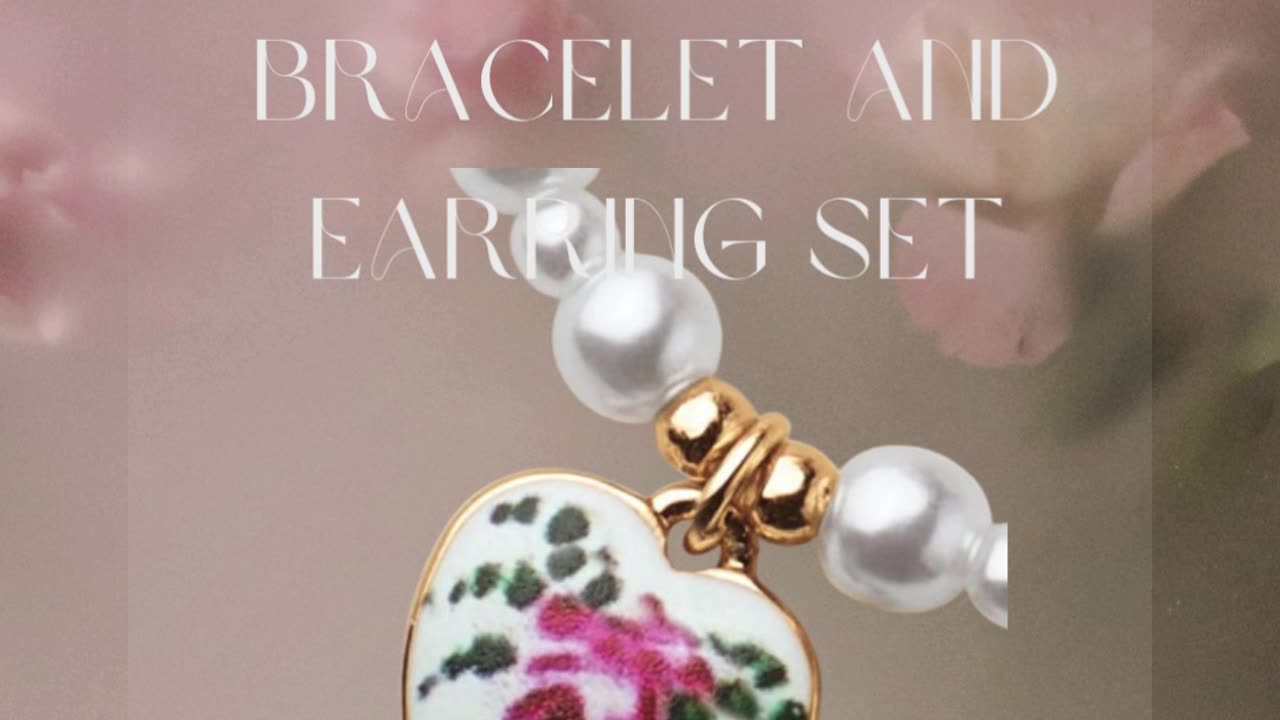 AVON Delicate Florals Bracelet and Earring Set