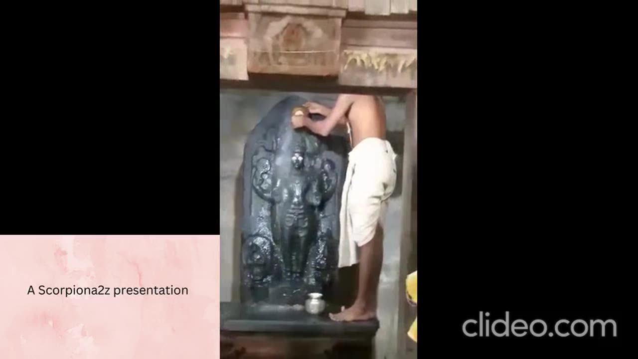 Hot water bath being performed on the idol..a naration in telugu...