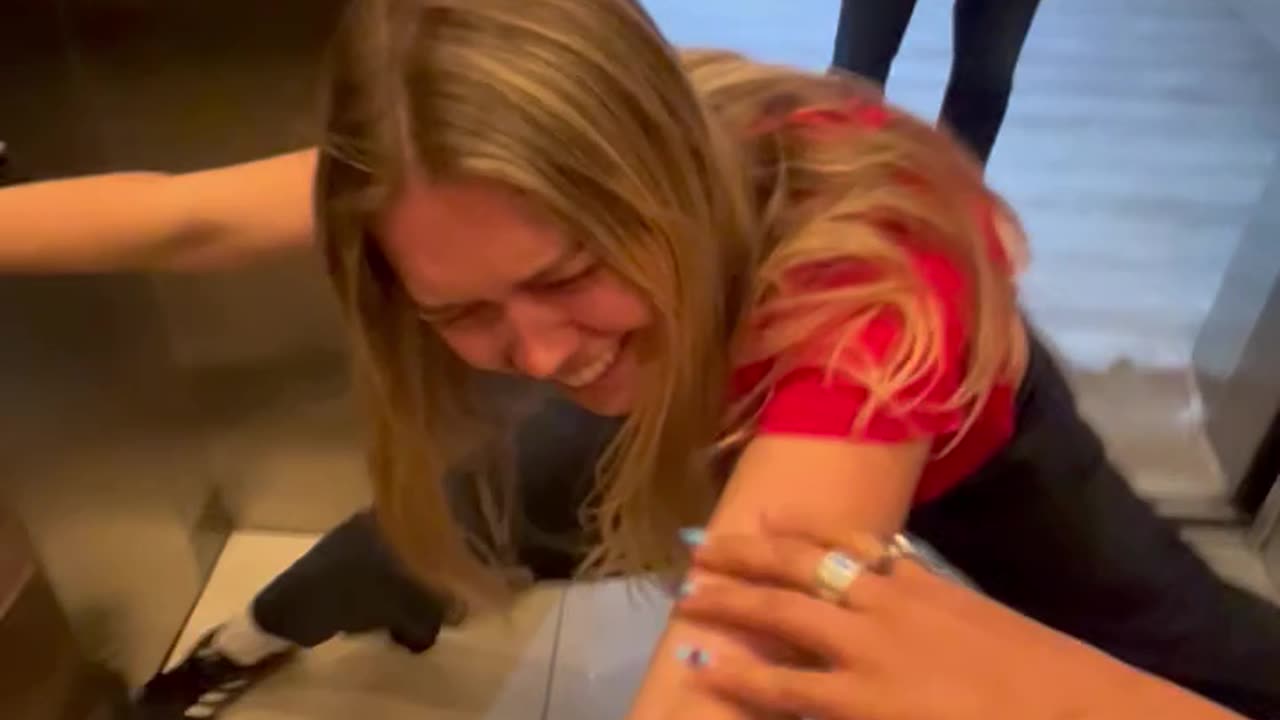 Stuck In Elevator Splits As Door Opens