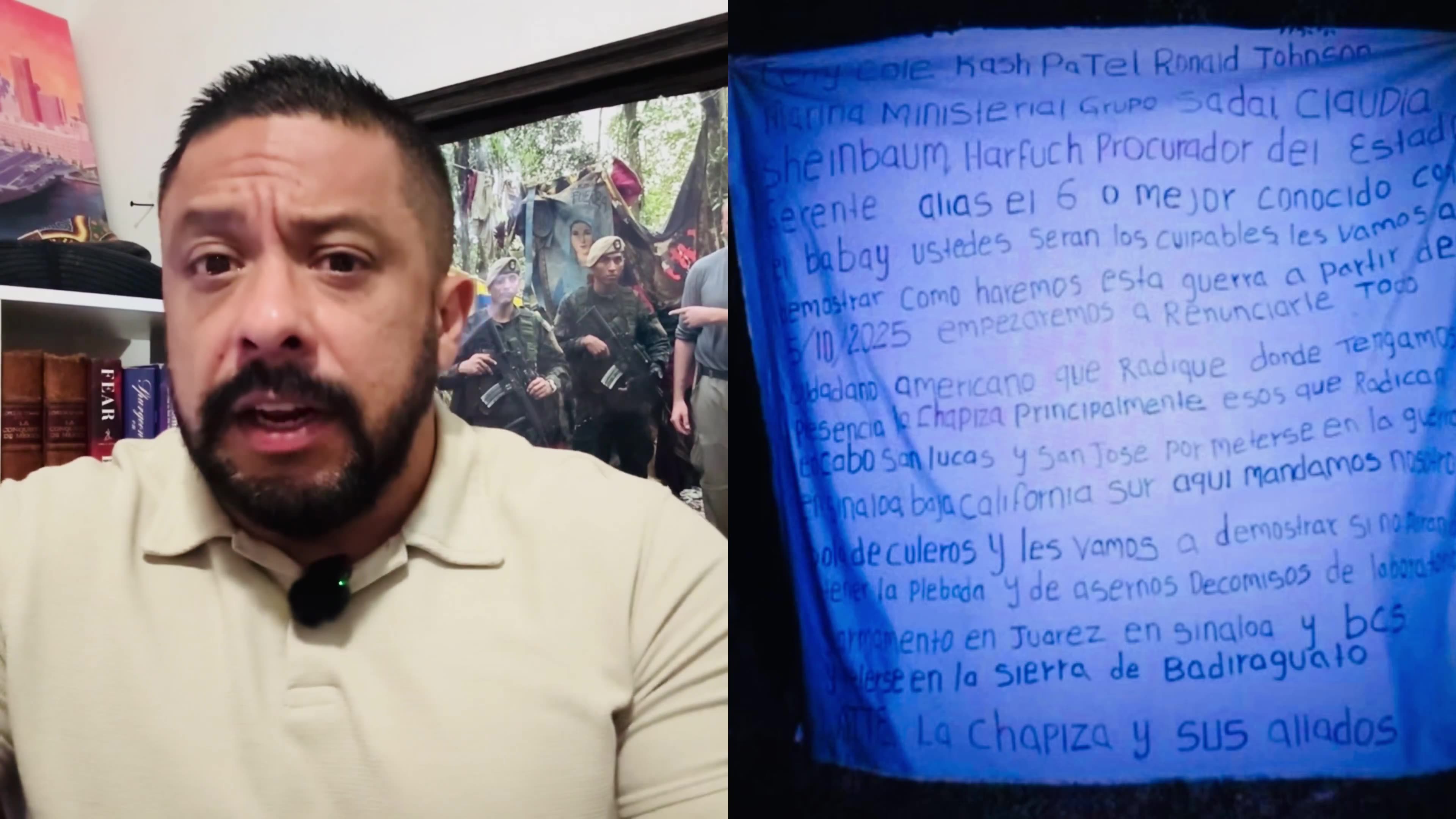 The Cartel has send a direct threat to FBI director Kash Patel in a “Cartel Banner”