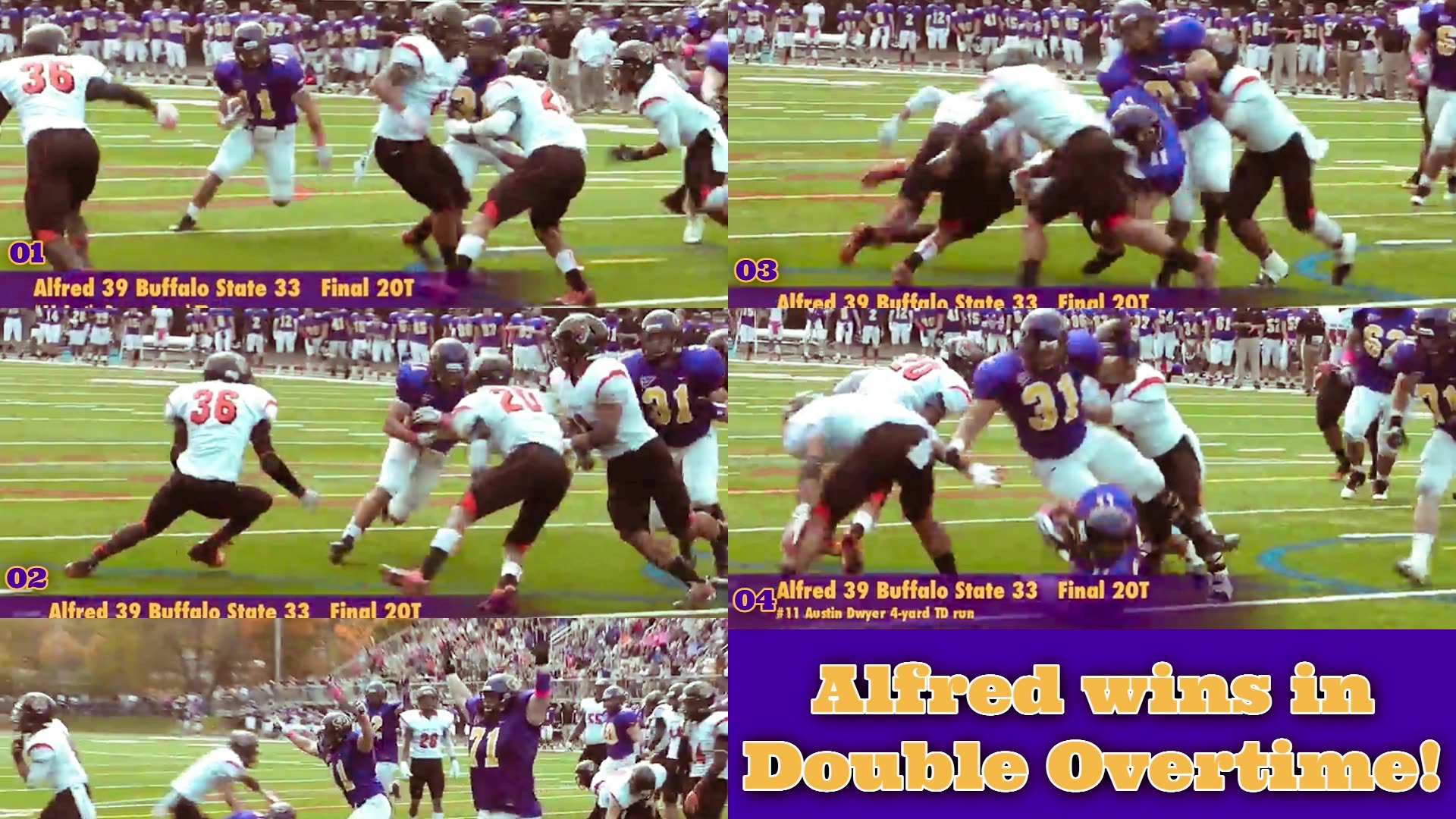 Prototype 318: Alfreds Austin Dwyer 4yd TD run defeats Buffalo State in 2OT