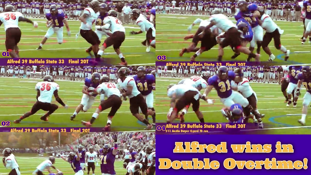 Prototype 318: Alfred's Austin Dwyer 4yd TD run defeats Buffalo State in 2OT