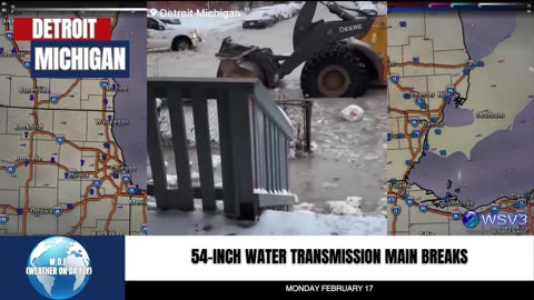 💧 54” Water Main Break Strands Detroit Homes! 2/17/25 #shorts #weather #breakingnews