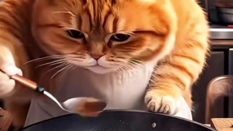 Cat cooking