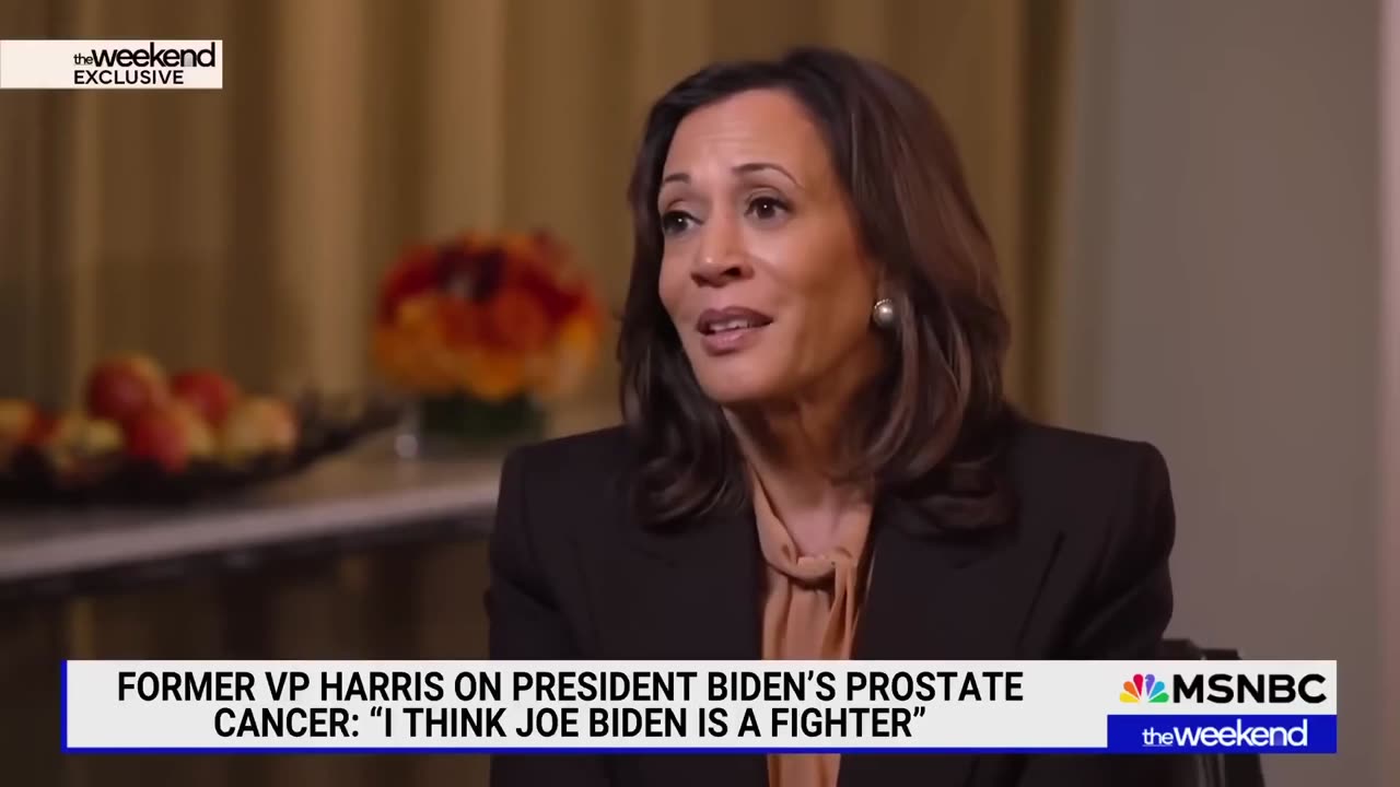 Daniels asks Kamala is she's talked to Biden re his cancer