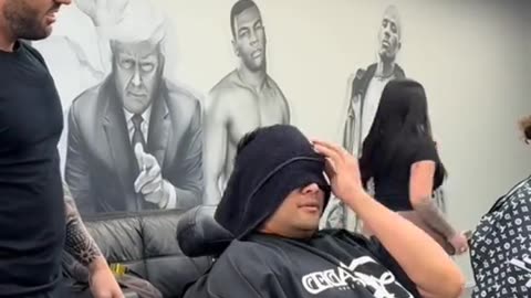 Prank at barber shop