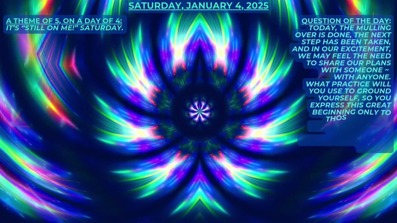Still on Me! ~ Numerology Energies for Saturday, Jan. 4, 2025