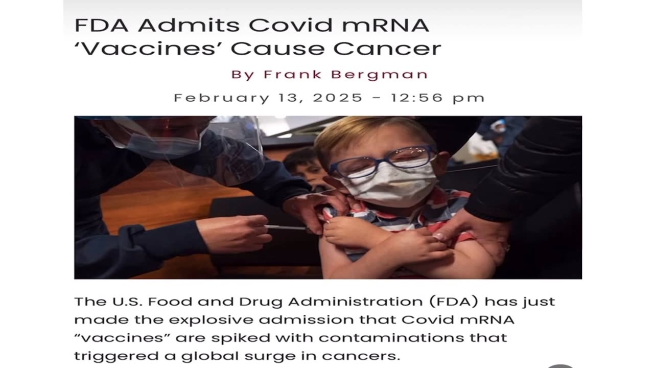 FDA Admits Covid mRNA vaccines cause cancer