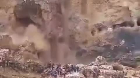 A mountain collapsed in one of the villages