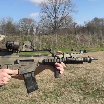 H&K G36 #国外合法拍摄国内请勿模仿 #武器科普 #实弹射击 #男人减速带 #靶场射击