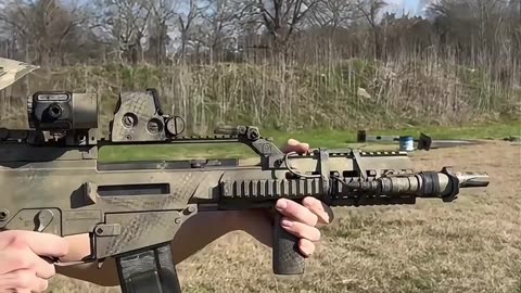 H&K G36 #国外合法拍摄国内请勿模仿 #武器科普 #实弹射击 #男人减速带 #靶场射击