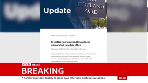 Lord Mandelson being investigated by police over claims he leaked emails to Epstein