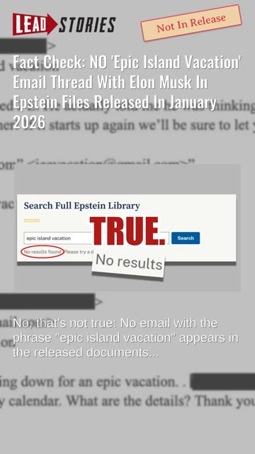 Fact Check: NO 'Epic Island Vacation' Email Thread With Elon Musk In Epstein Files