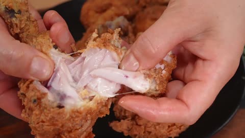 Crispy KFC Style Fried Chicken Recipe At Home With Cheese Sauce